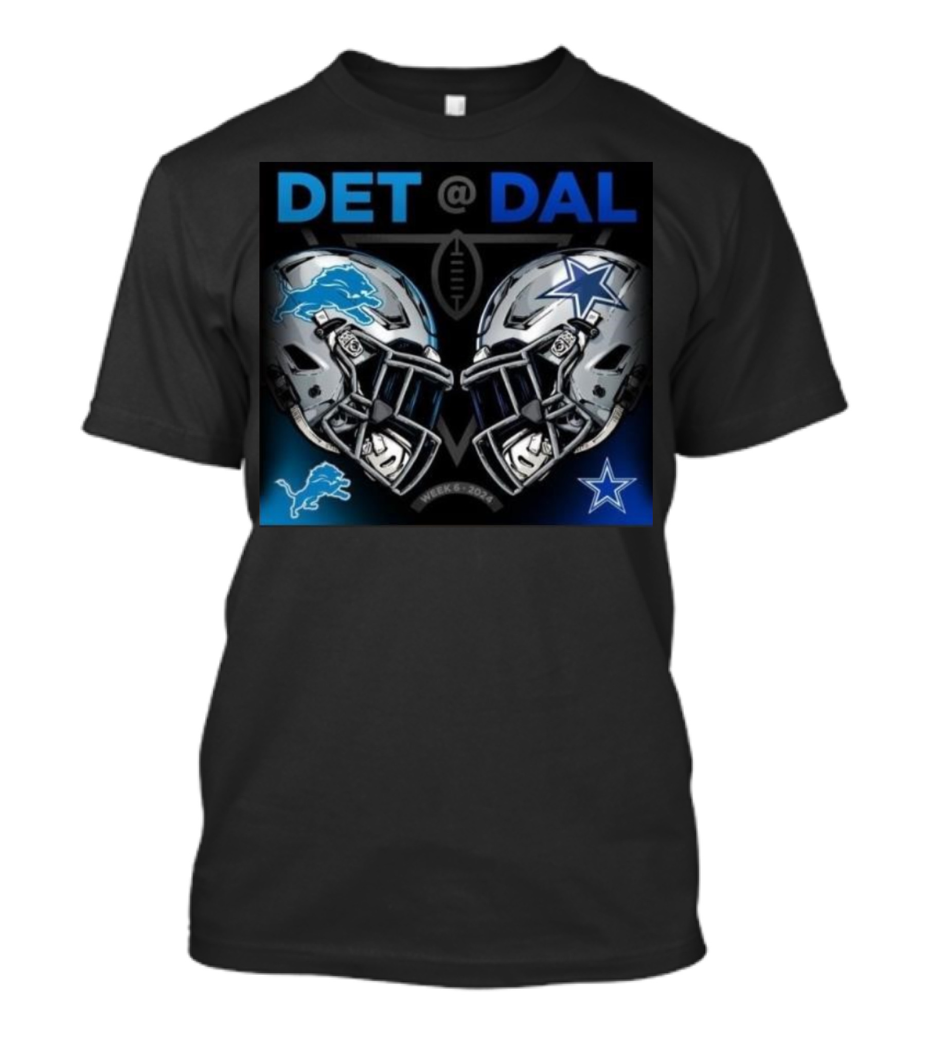 DET @ DAL Week 6 2024 NFL Matchup Lions Vs Cowboys Helmets T-Shirt