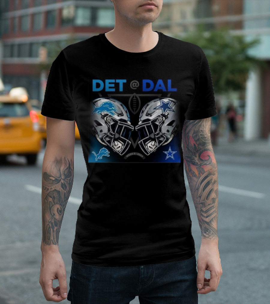 DET @ DAL Week 6 2024 NFL Matchup Lions Vs Cowboys Helmets T-Shirt