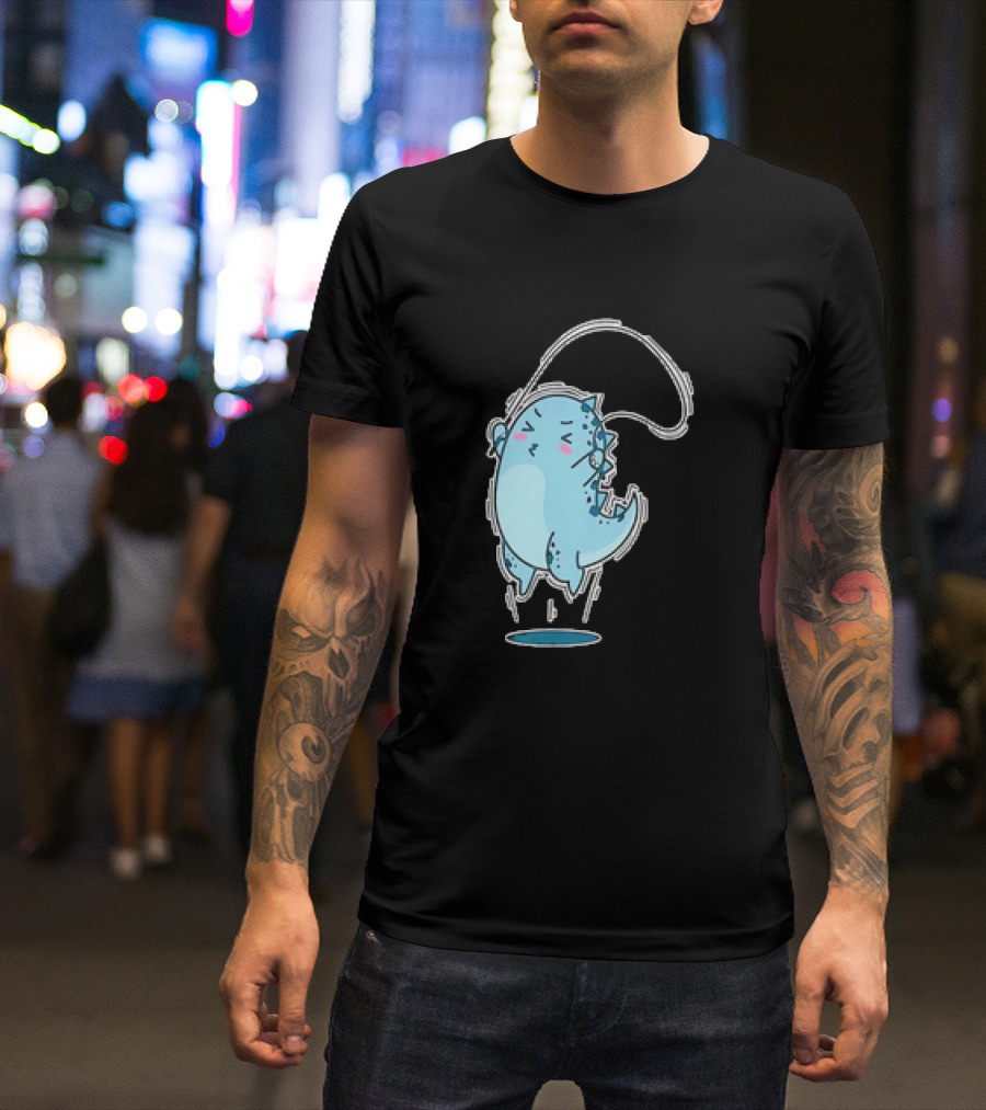 Dino Jumping Rope Adorable Cartoon T-Shirt