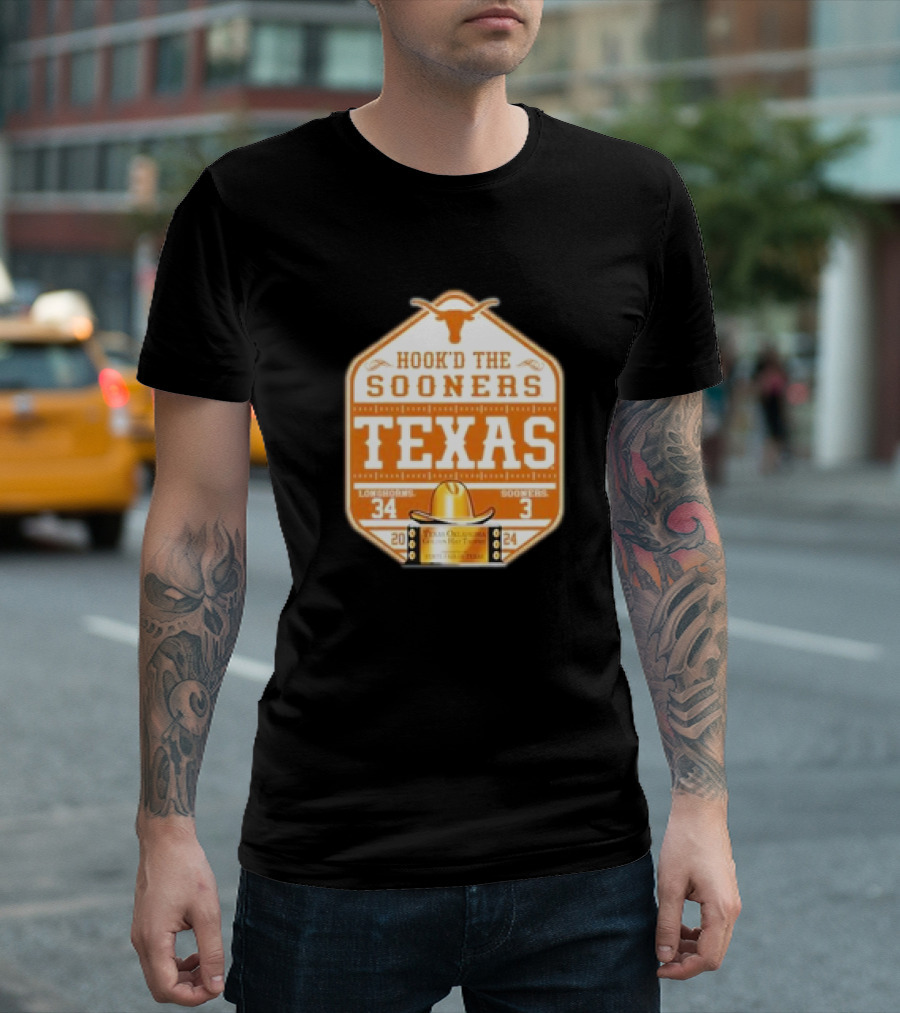 Hook’D The Sooners Texas Longhorns 34-3 Sooners 2024 Score T-Shirt