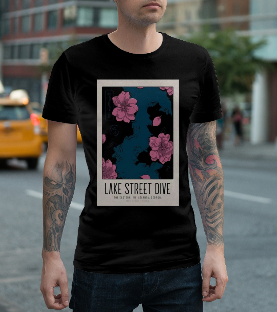 Lake Street Dive Oct 10-12, 2024 The Eastern Atlanta Georgia Pink Floral T-Shirt