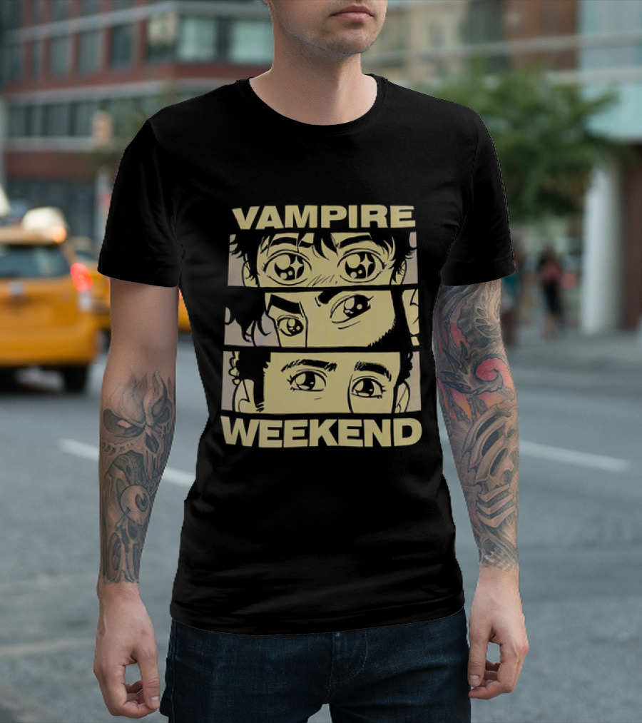 Vampire Weekend Anime Eyes Trio Comic Strip T-Shirt
