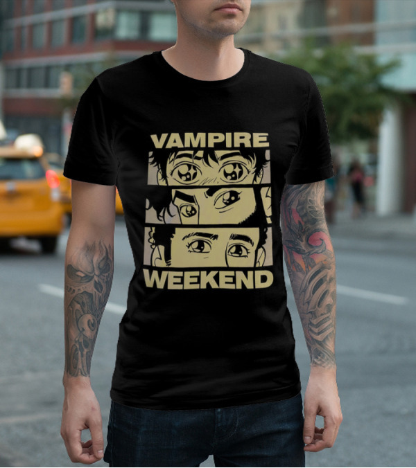 Vampire Weekend Anime Eyes Trio Comic Strip T-Shirt