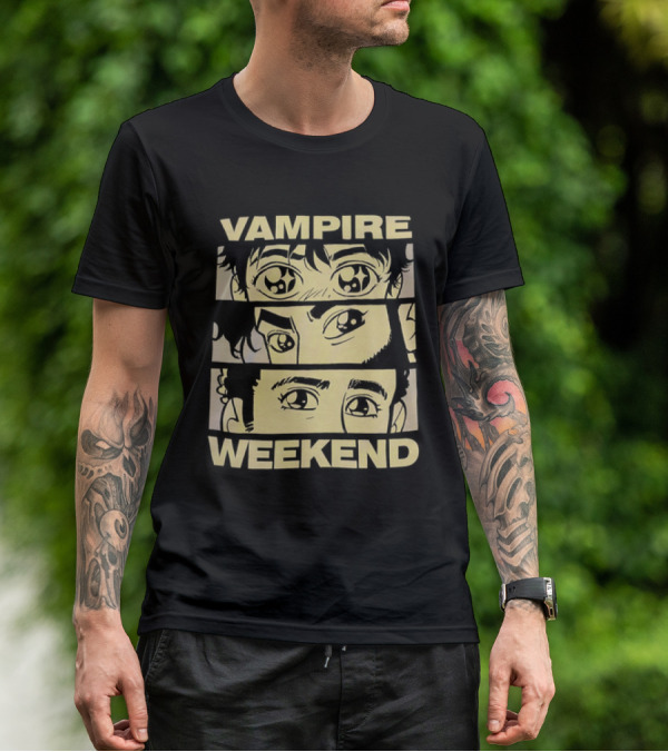 Vampire Weekend Anime Eyes Trio Comic Strip T-Shirt