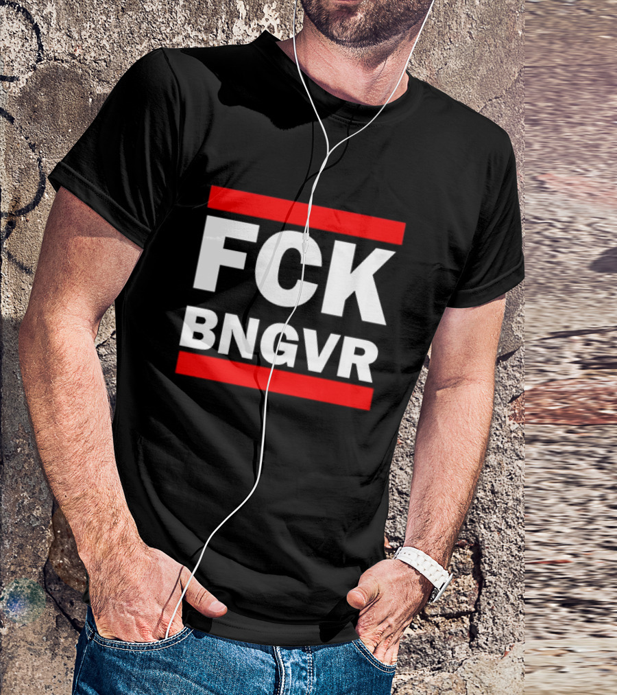 Nadav Oz Salzberger FCK BNGVR Bold Red And White Block Text T-Shirt