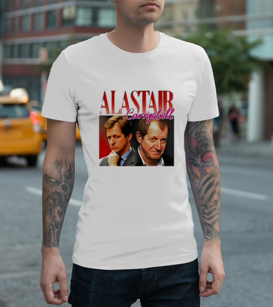 Alastair Campbell Retro Suit Portrait Duo T-Shirt