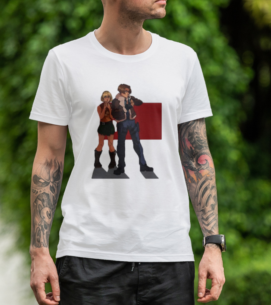 Resident Evil Leon And Ashley Anime Style Duo T-Shirt