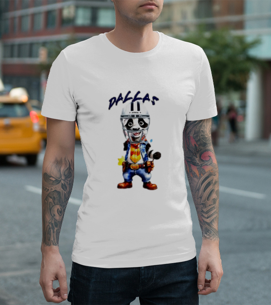 The Cowboys Live In Dallas Old West Football Dallas Football Helmet Cowboy Character T-Shirt