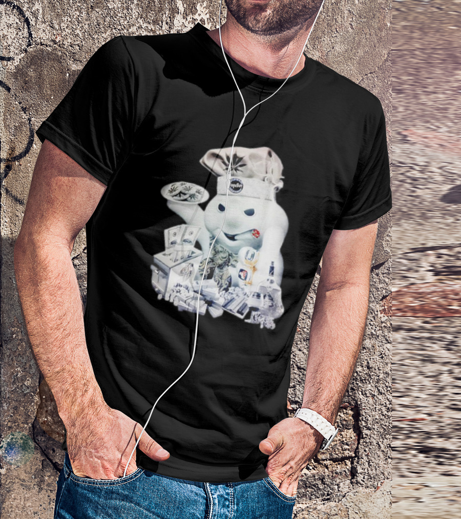 Dopeboy Dough Boy Cannabis Money And Baking Elements T-Shirt