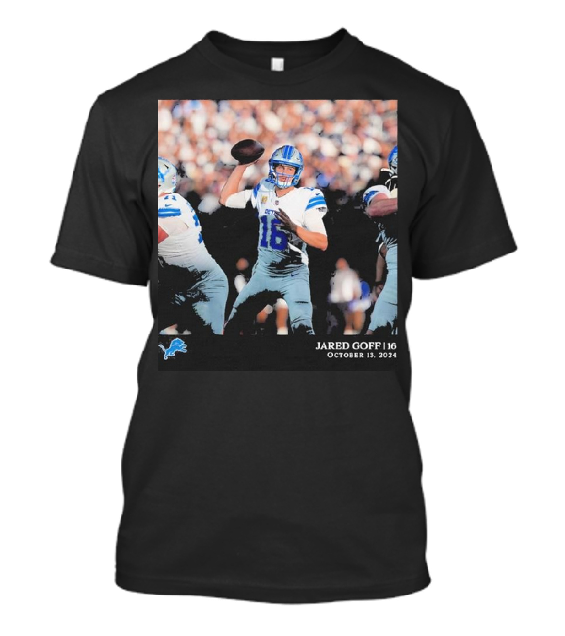 Jared Goff 16 Detroit Lions October 13 2024 NFL Football T-Shirt