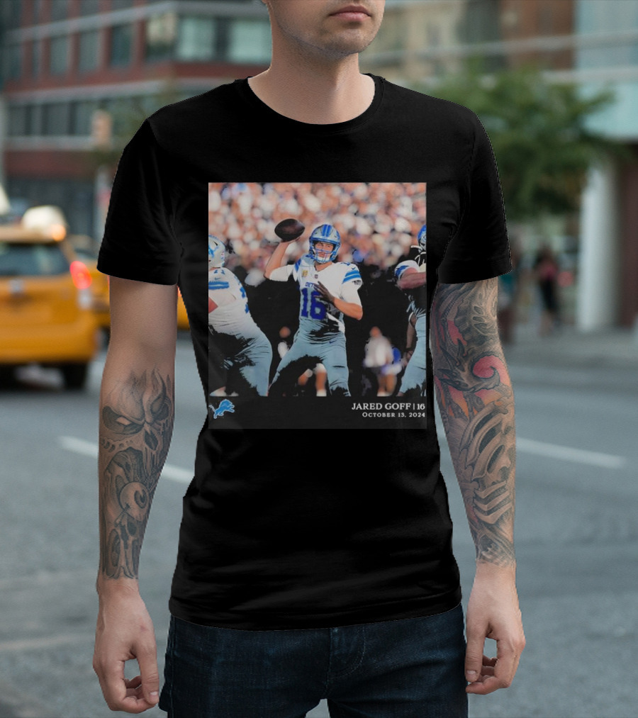 Jared Goff 16 Detroit Lions October 13 2024 NFL Football T-Shirt