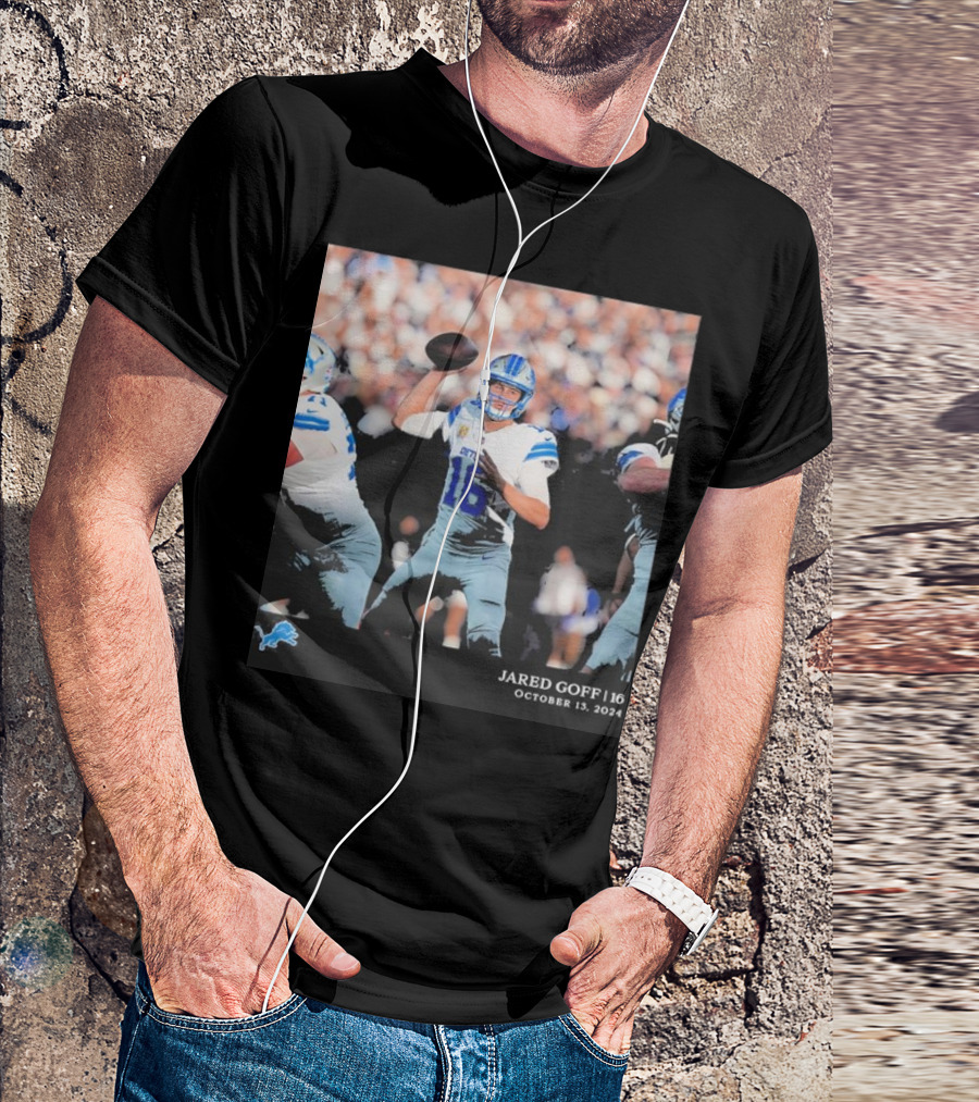 Jared Goff 16 Detroit Lions October 13 2024 NFL Football T-Shirt