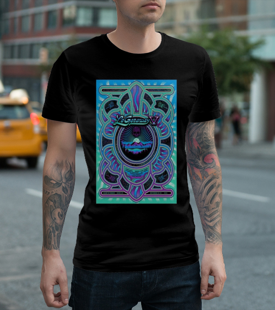 Le Getaway V At Club Getaway Kent CT Oct 18-20 2024 With Psychedelic Mountain Skull T-Shirt