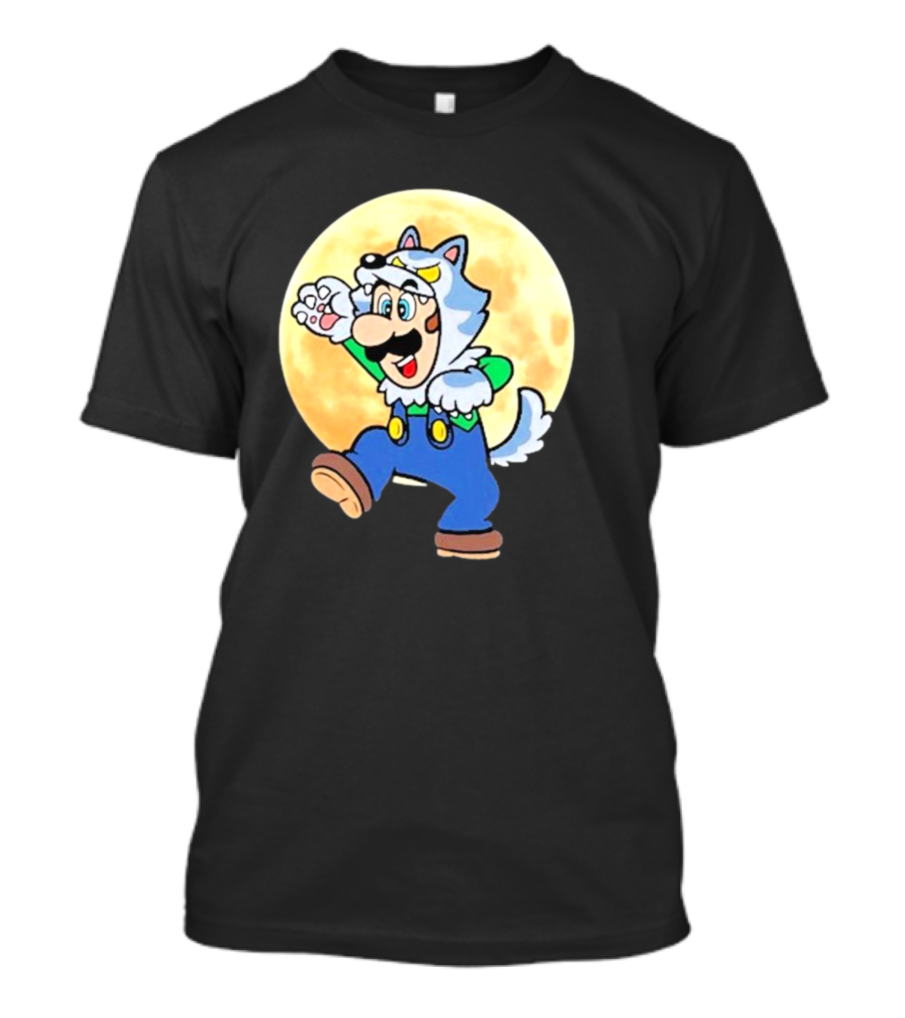 Luigi Werewolf Moon Halloween T-Shirt