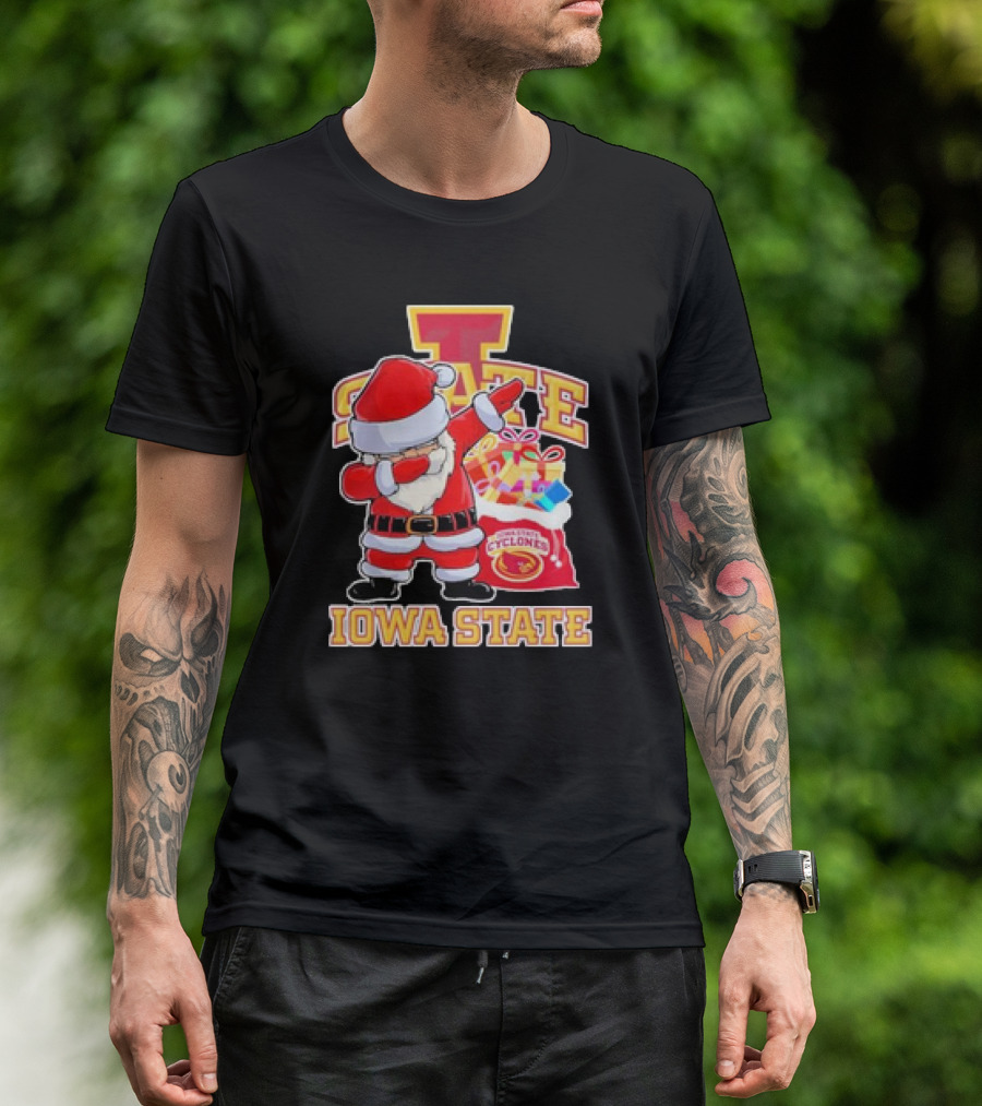 Santa Claus Dabbing Iowa State Cyclones Christmas T-Shirt