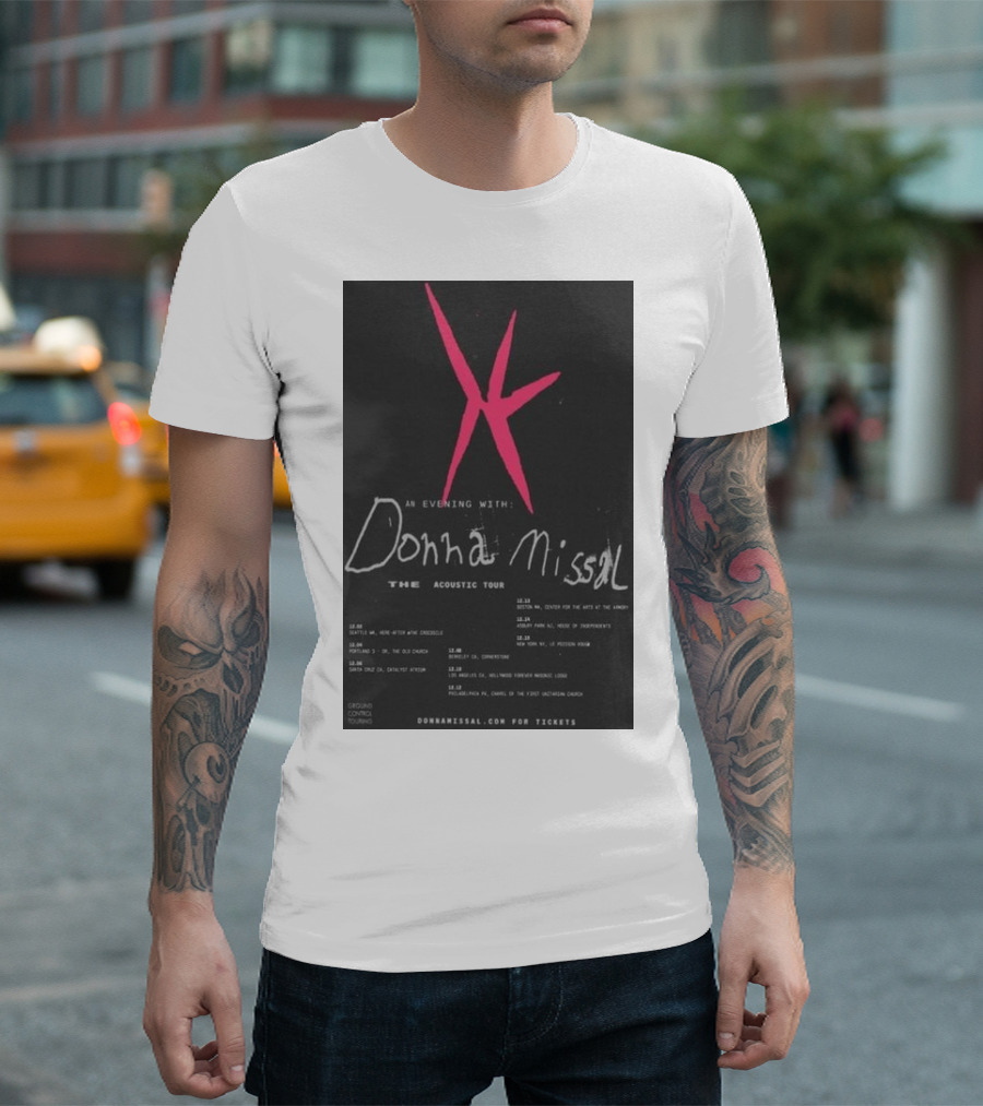 An Evening with Donna Missal 2024 Acoustic Tour Dates and Locations T-Shirt