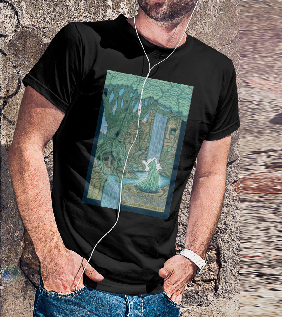 Dave Matthews Band June 25 2024 Blossom Music Center Cuyahoga Falls OH Tree Faces Waterfall Scene T-Shirt