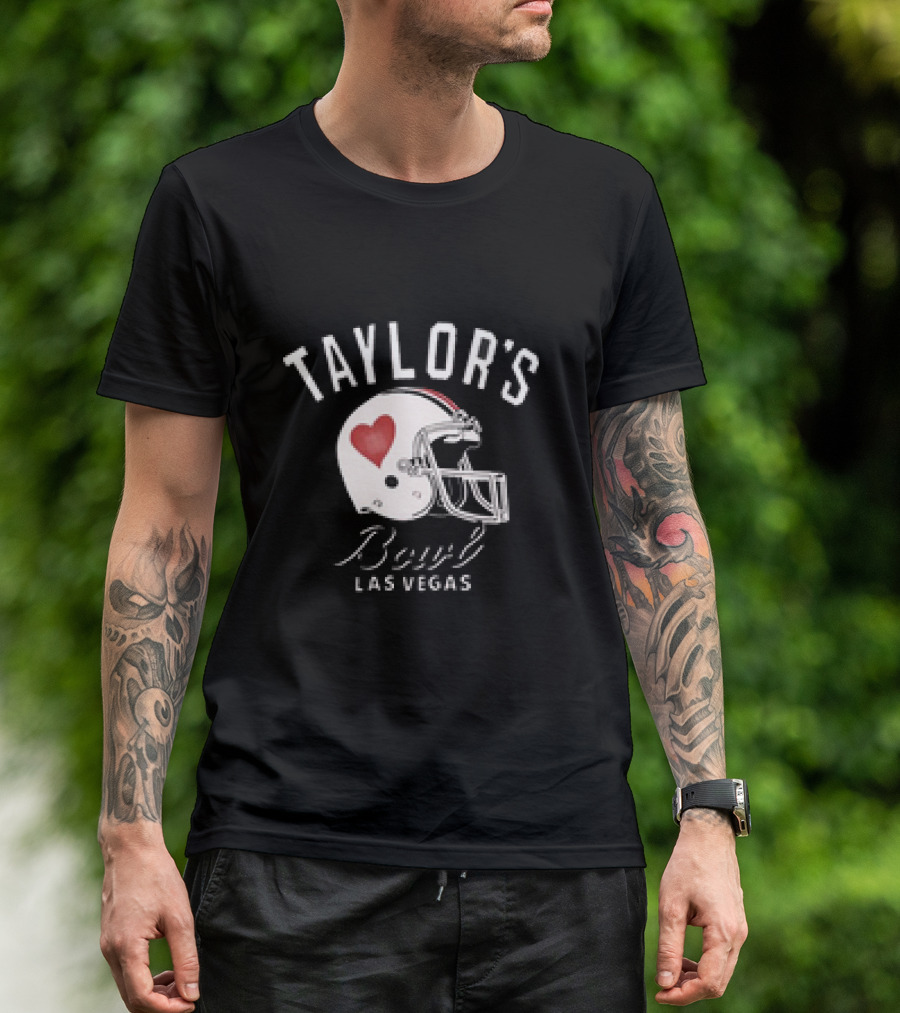TAYLOR'S Bowl Las Vegas Football Helmet Heart T-Shirt