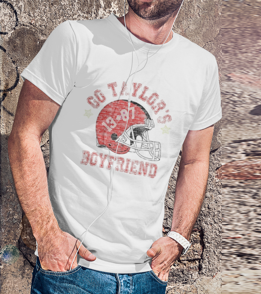 Go Taylor’s Boyfriend 13 87 Football Helmet T-Shirt