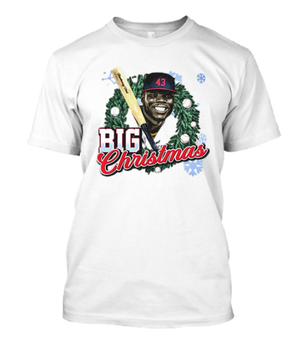 Jhonkensy Noel Cleveland Guardians Big Christmas 43 Vintage Baseball Wreath T-Shirt