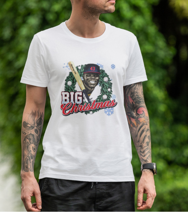 Jhonkensy Noel Cleveland Guardians Big Christmas 43 Vintage Baseball Wreath T-Shirt