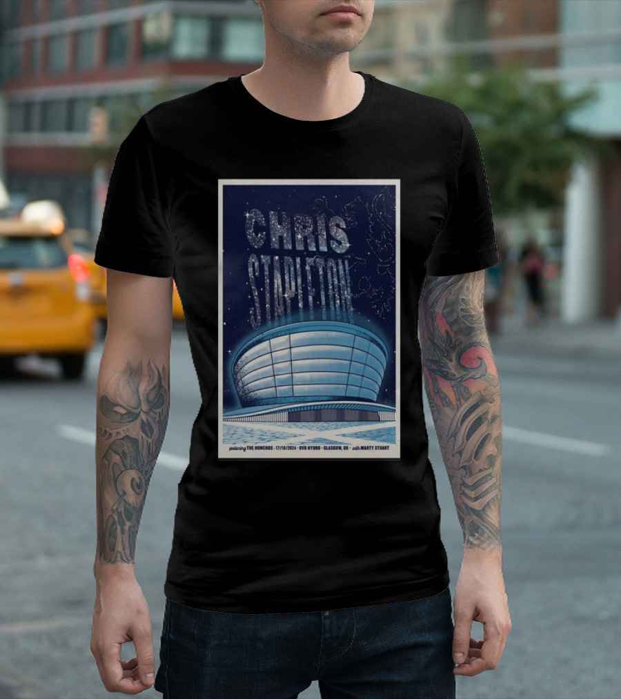 Chris Stapleton Featuring The Honchos Marty Stuart 17 10 2024 OVO Hydro Glasgow UK Concert T-Shirt