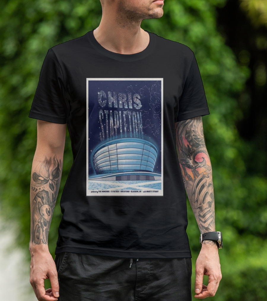 Chris Stapleton Featuring The Honchos Marty Stuart 17 10 2024 OVO Hydro Glasgow UK Concert T-Shirt