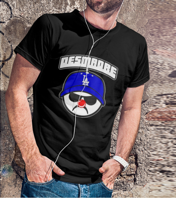 Desmadre LA Dodgers Blue Hat Clown Nose Face T-Shirt