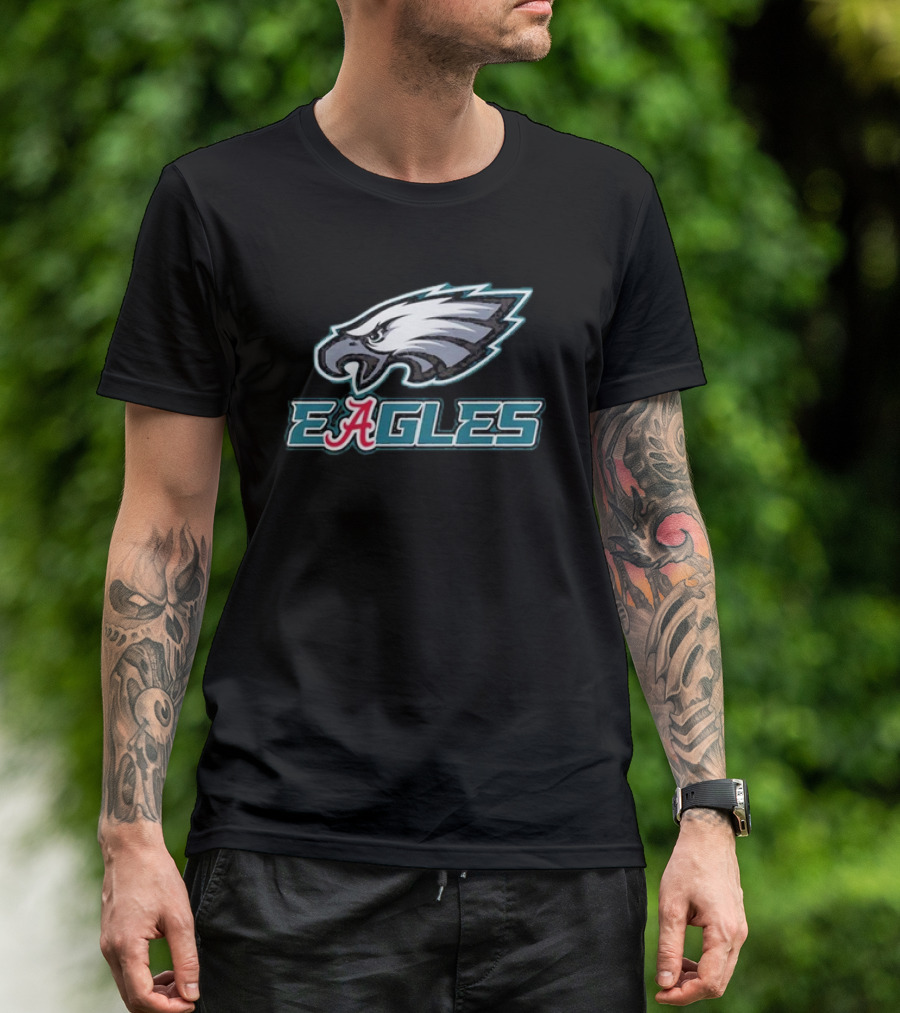 Eagles Philadelphia Eagles Alabama Crimson Tide Logo Fusion T-Shirt