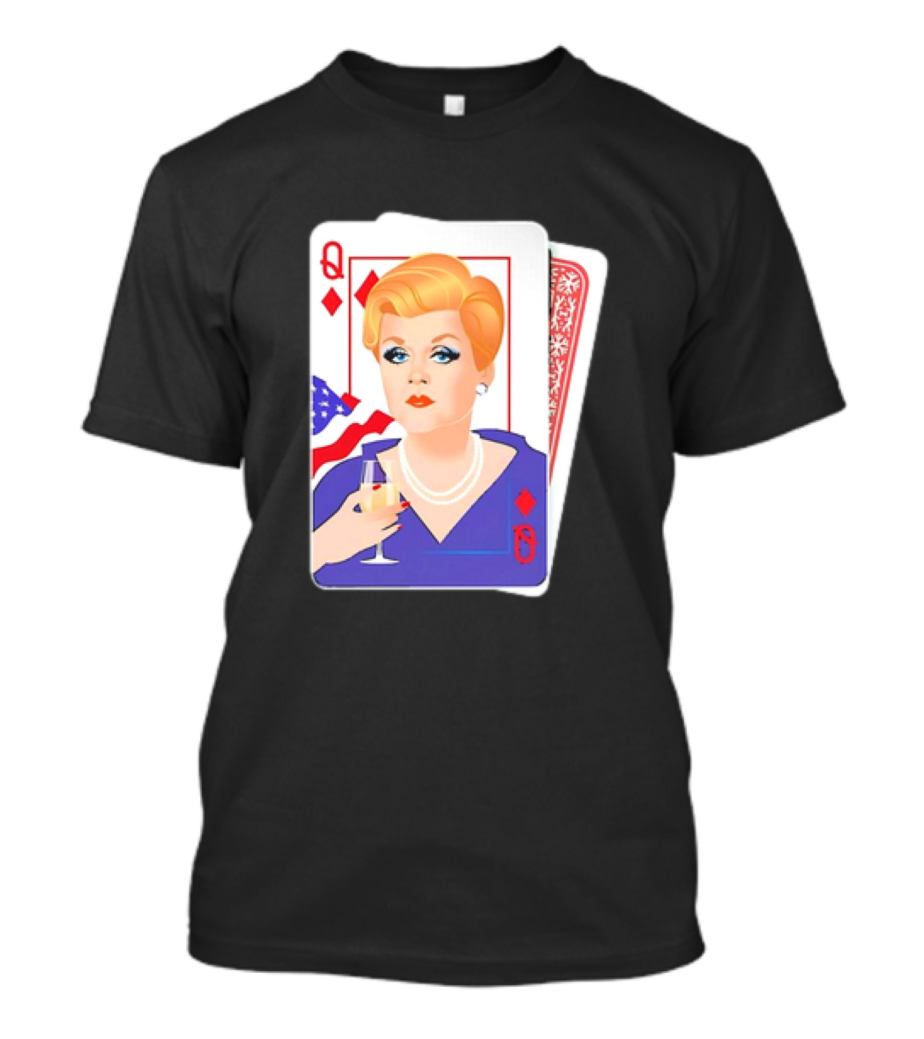 Eleanor Iselin Queen Of Diamonds American Flag Card T-Shirt