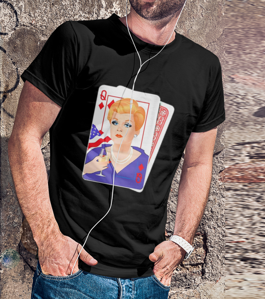 Eleanor Iselin Queen Of Diamonds American Flag Card T-Shirt
