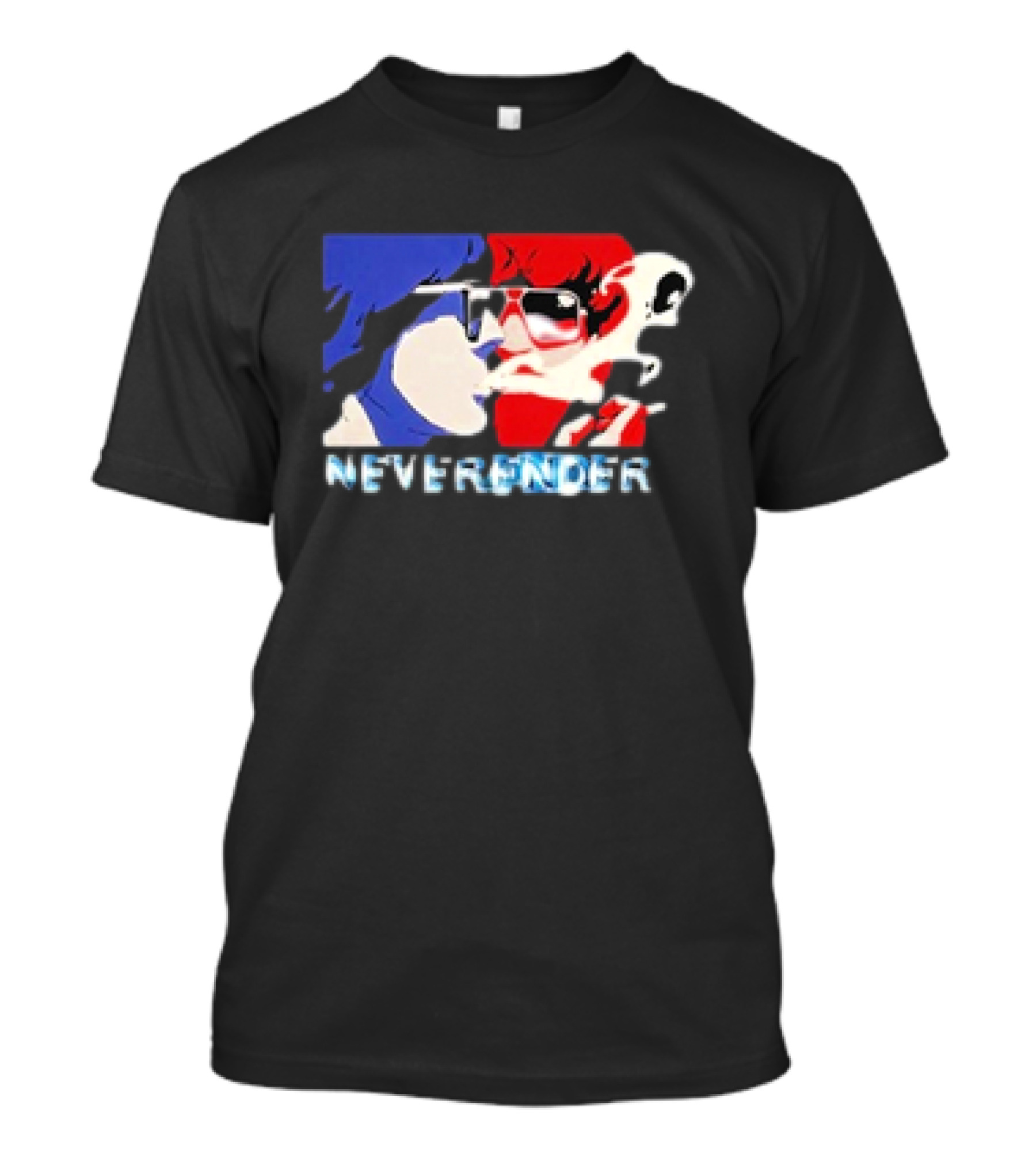 Justice Neverender Smoke 2024 Red Blue Glasses T-Shirt