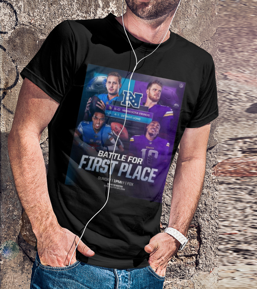 Minnesota Vikings 5-0 Vs Detroit Lions 4-1 NFC Battle For First Place Sunday 1PM ET On FOX T-Shirt