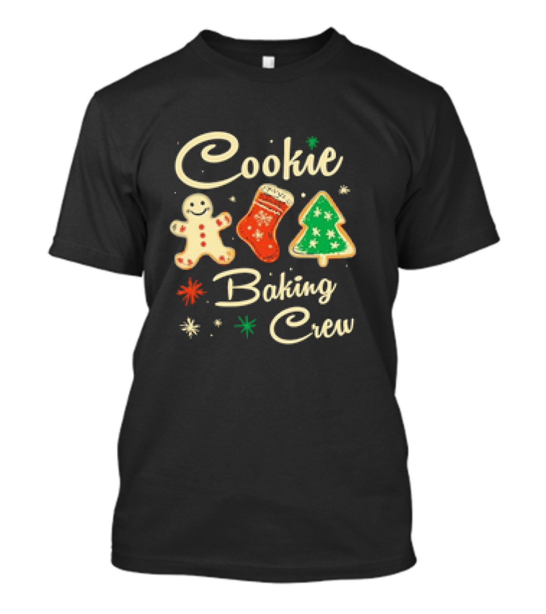 Cookie Baking Crew Christmas Festive Cookies Gingerbread Tree Stocking T-Shirt