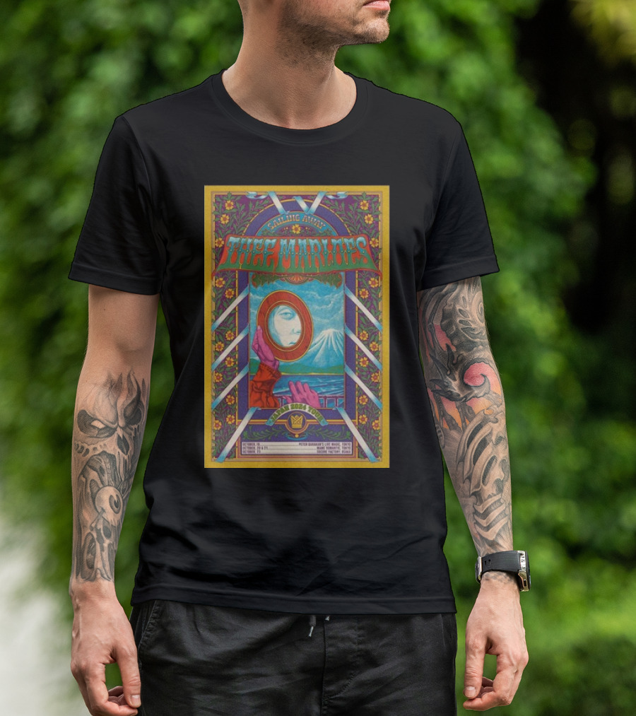 Thee Marloes Sailing Away Japan 2024 Tour Poster Mt. Fuji Psychedelic T-Shirt