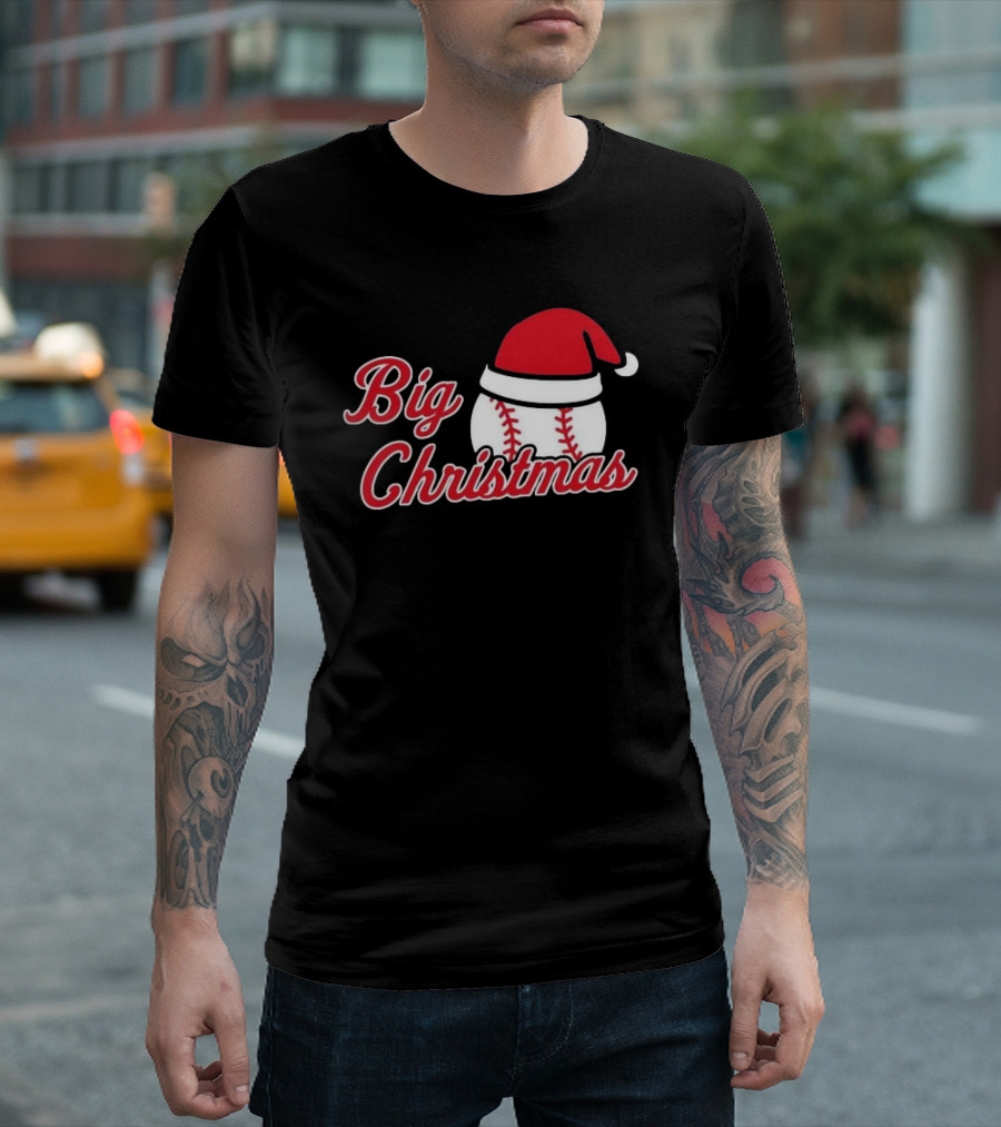 Cleveland Big Christmas Baseball Santa Hat T-Shirt