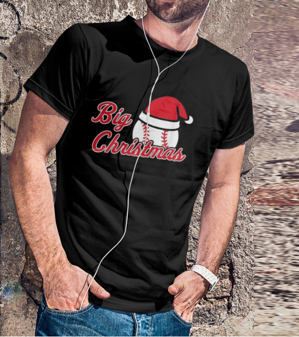 Cleveland Big Christmas Baseball Santa Hat T-Shirt
