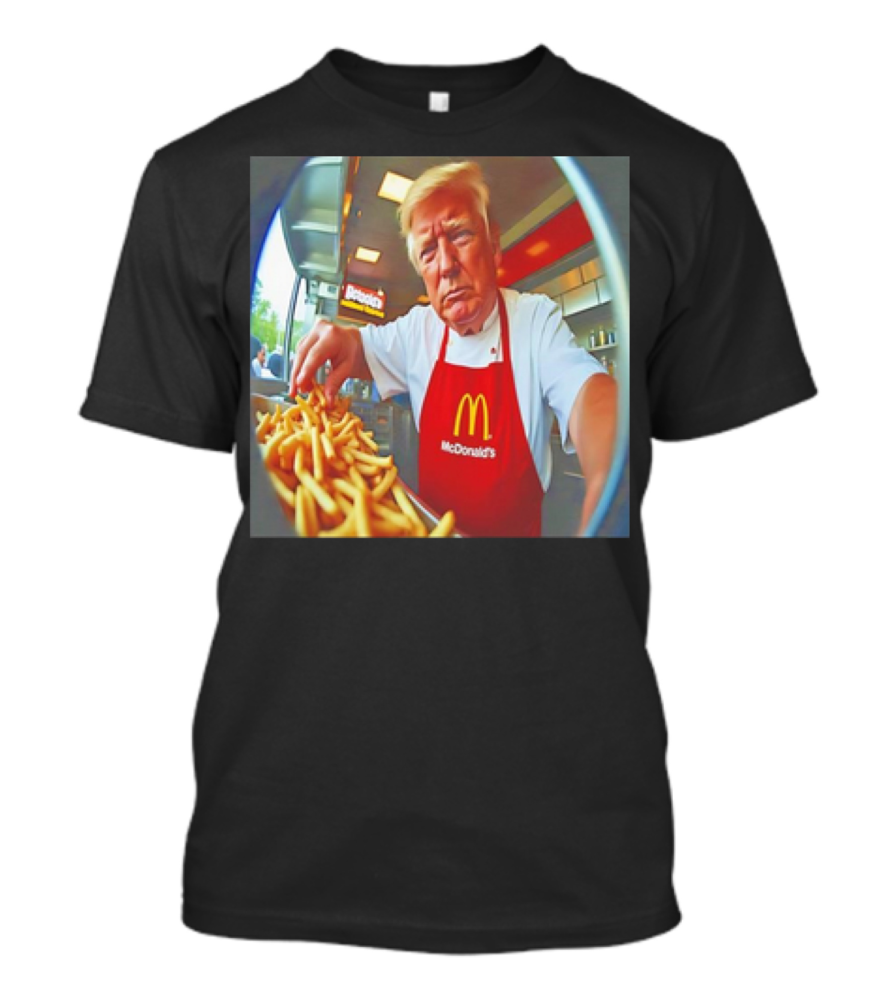 Donald Trump McDonald’s Apron Serving Fries T-Shirt