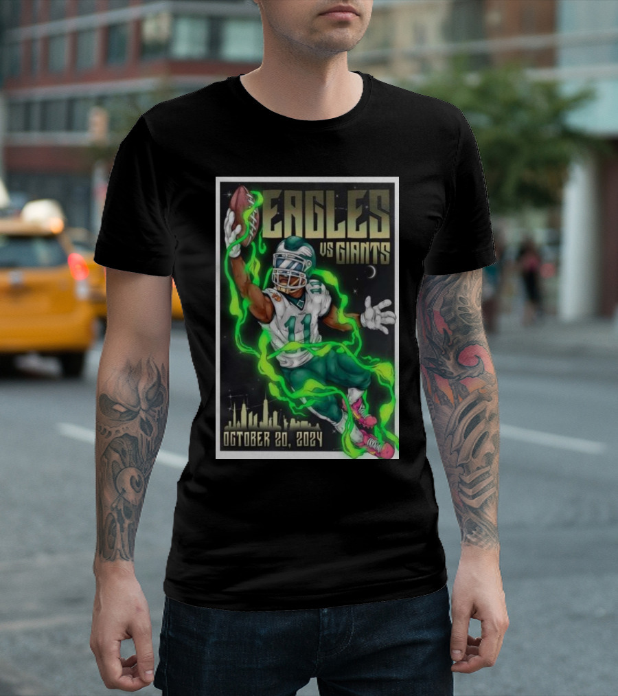 Eagles Vs Giants October 20 2024 MetLife Stadium Football Showdown T-Shirt