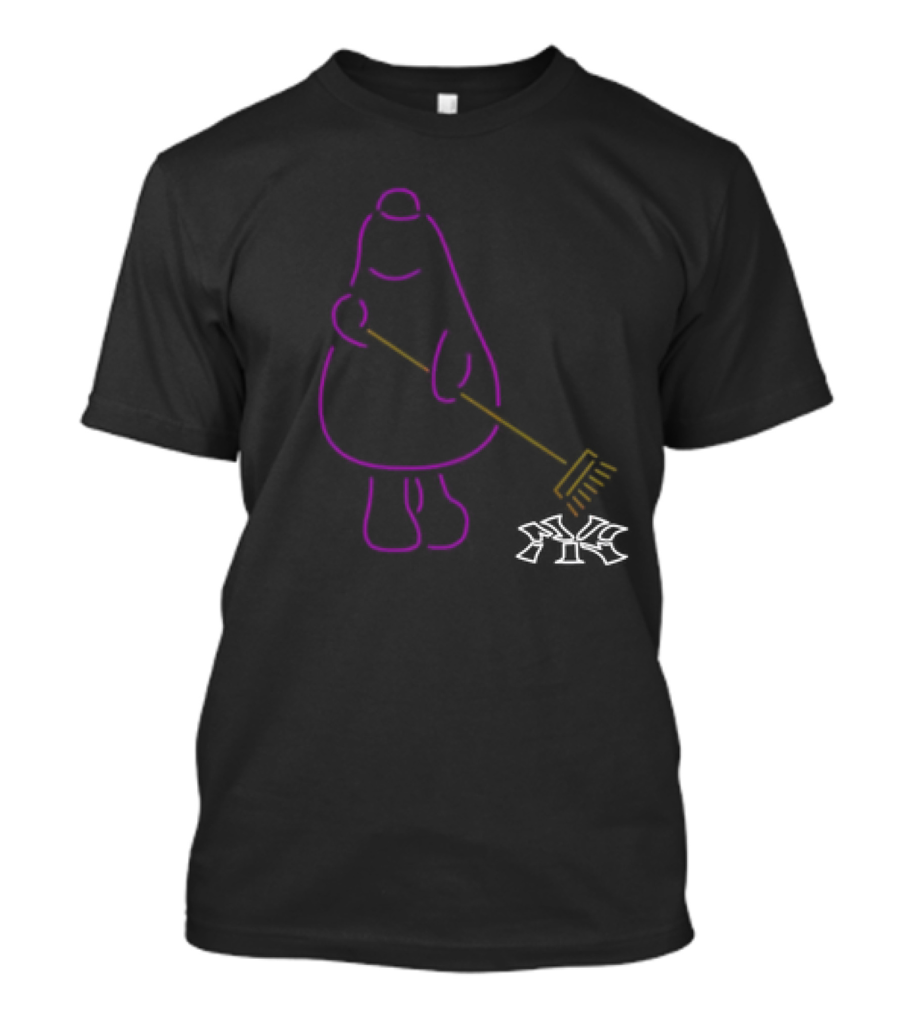 Grimace Purple Neon Mascot With Broom New York Yankees Logo LFGM T-Shirt