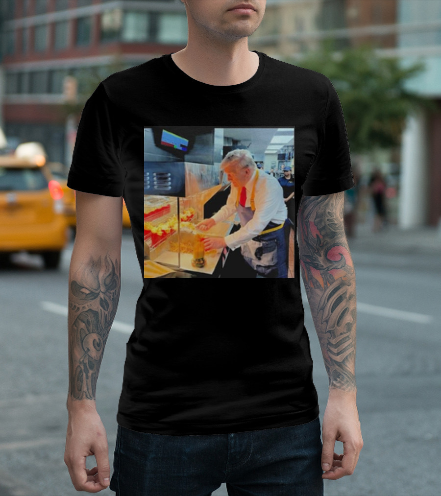Trump Put The Fries In The Bag Fast Food Kitchen Scene T-Shirt