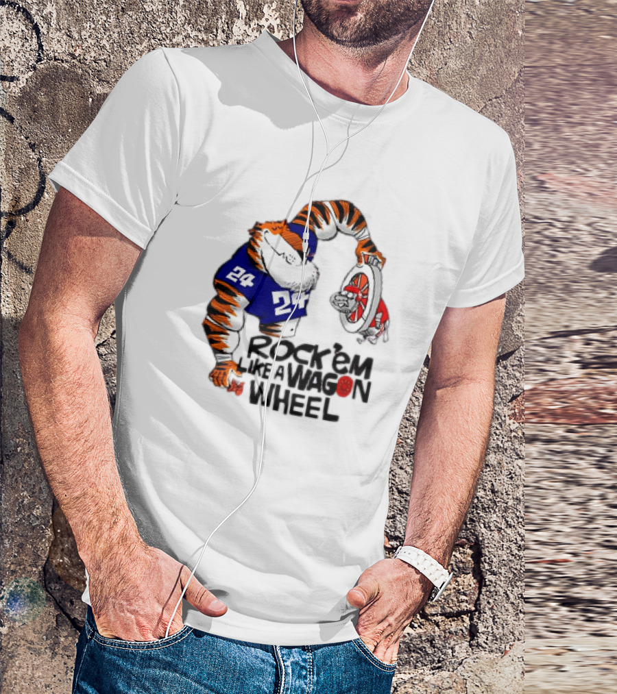 Auburn Tigers Vs Oklahoma Sooners Rock 'Em Like A Wagon Wheel T-Shirt