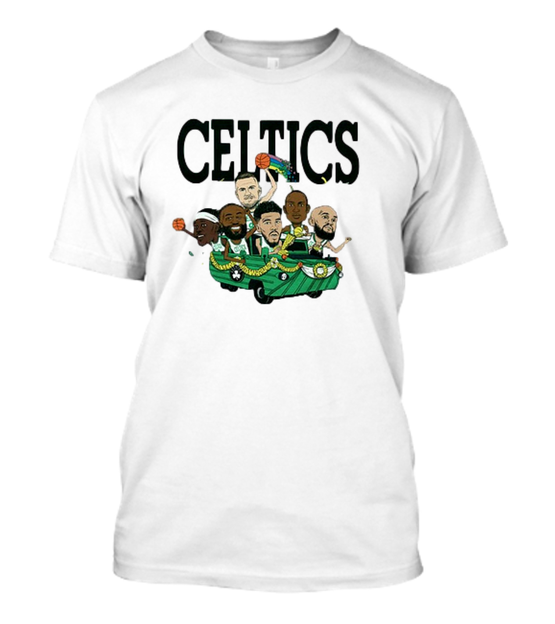Celtics Six Pack Boston 2024 Basketball Team Caricature T-Shirt