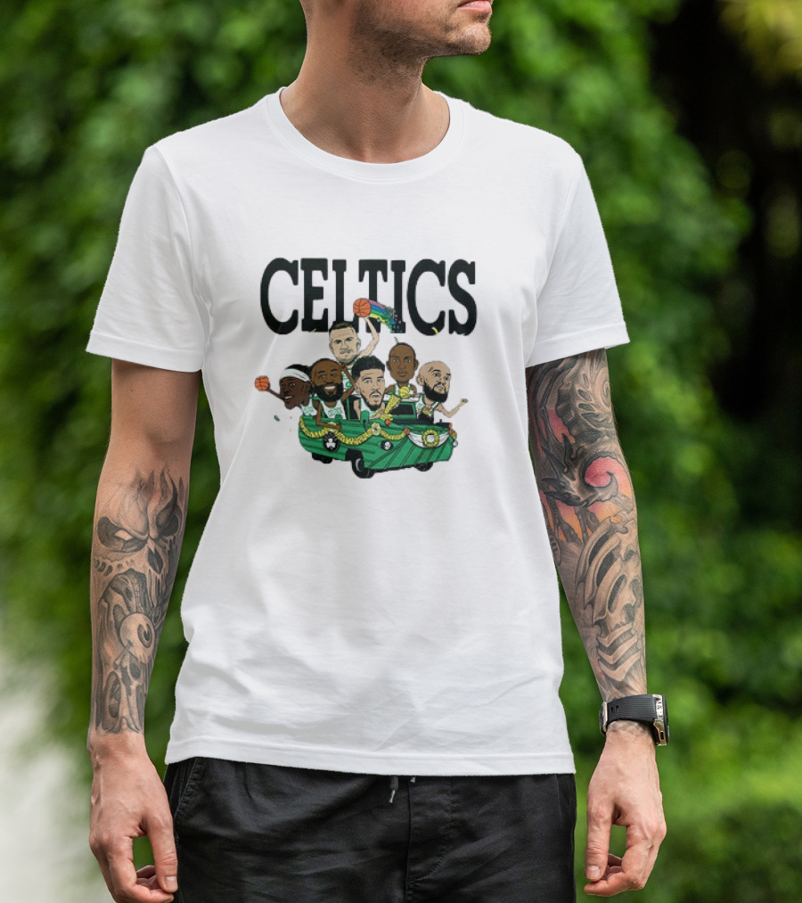 Celtics Six Pack Boston 2024 Basketball Team Caricature T-Shirt