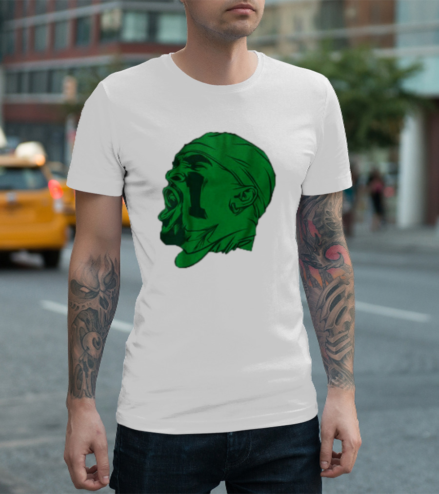 Philadelphia Eagles Jalen Hurts Green Illustration Yelling T-Shirt