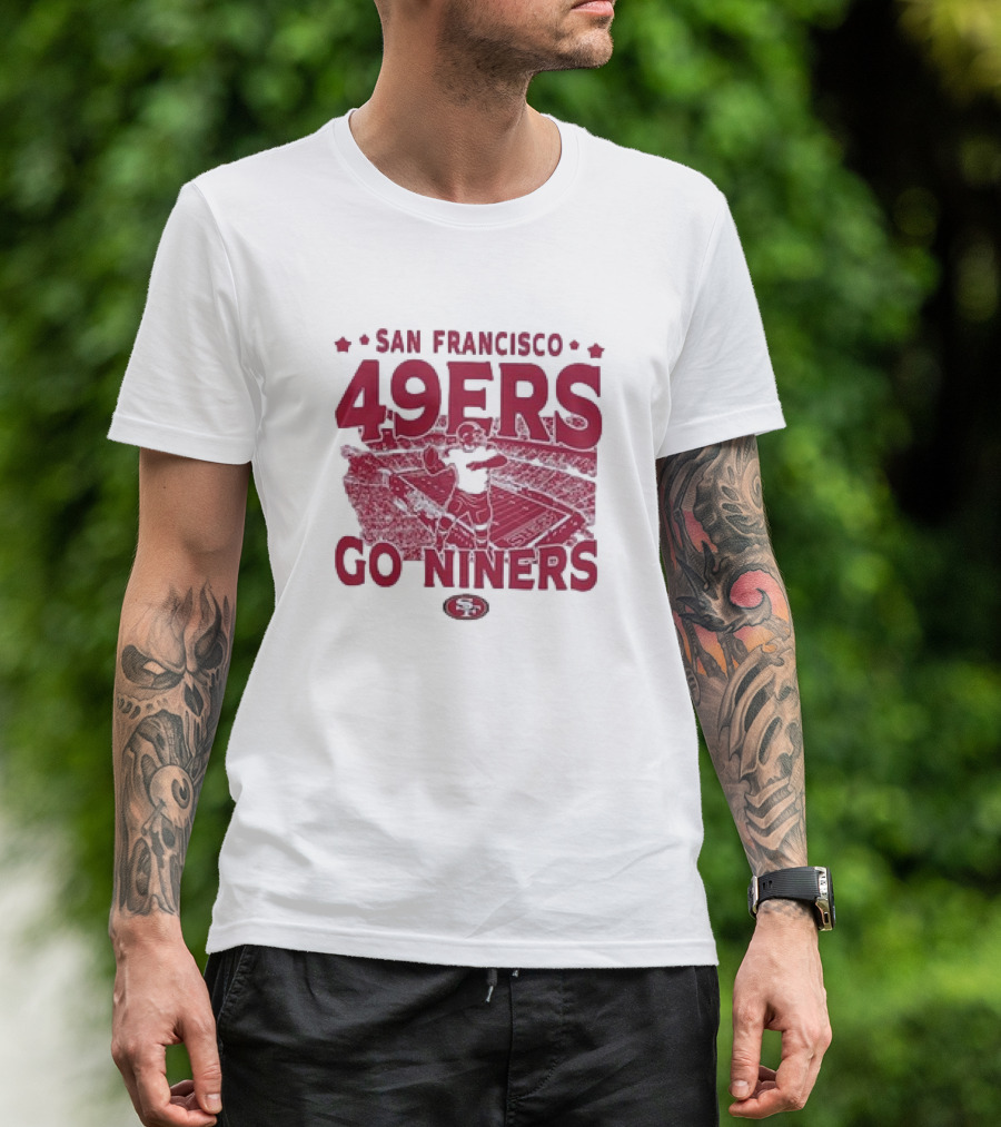 San Francisco 49ers Go Niners Vintage Stadium Football T-Shirt
