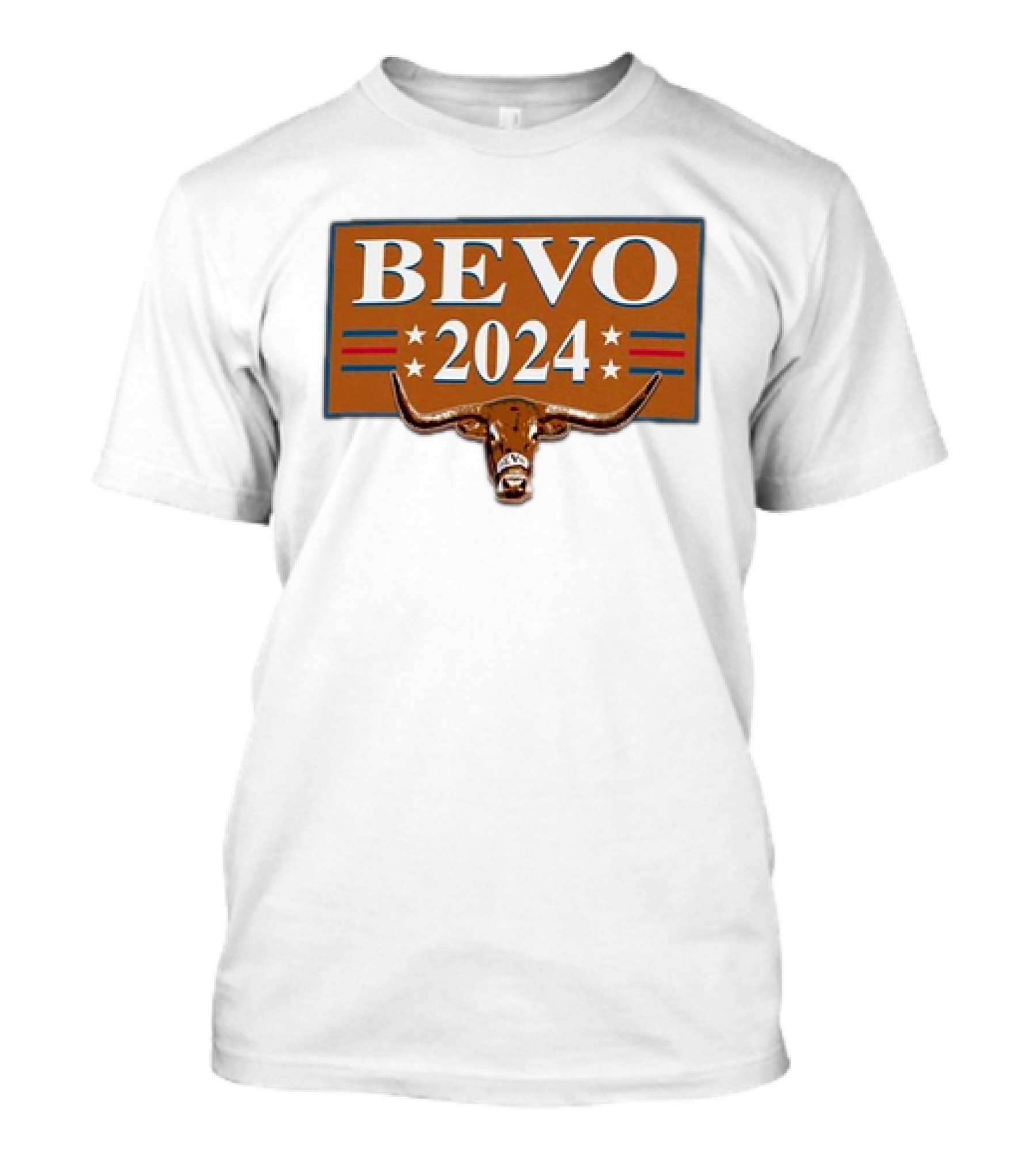 Bevo 2024 Texas Longhorns Election Campaign Stars Stripes T-Shirt