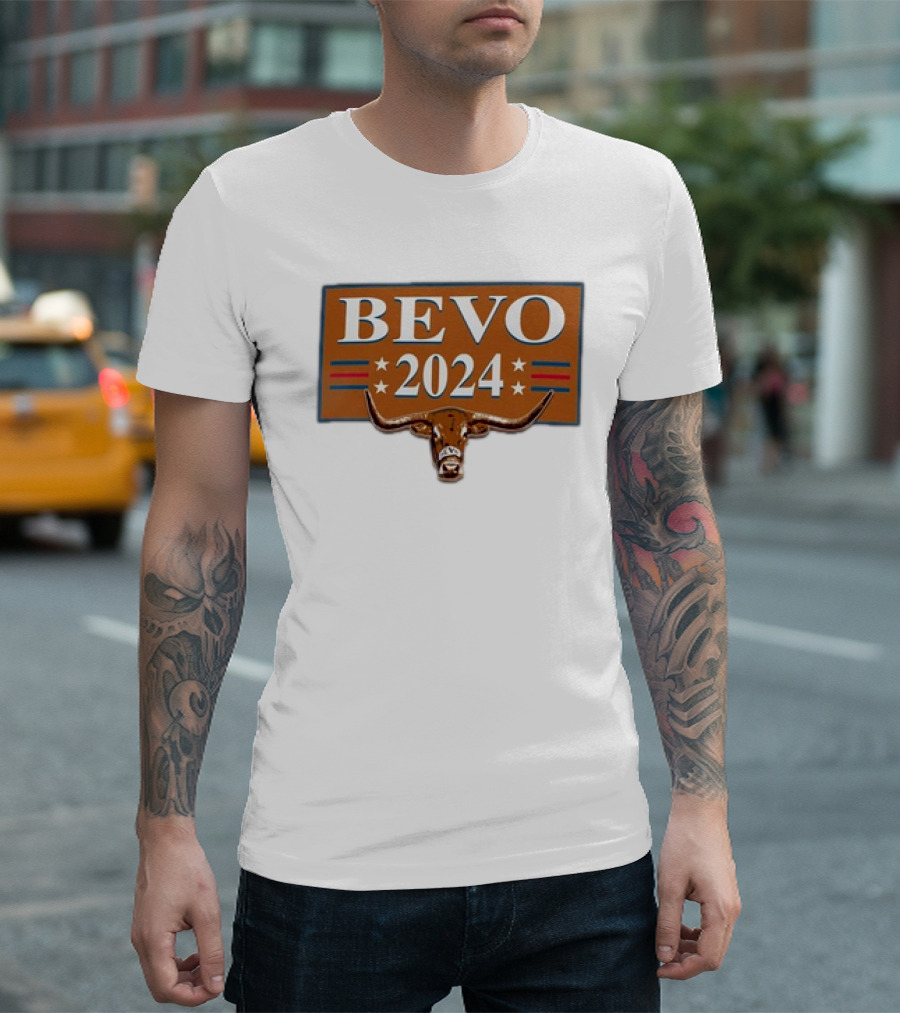 Bevo 2024 Texas Longhorns Election Campaign Stars Stripes T-Shirt