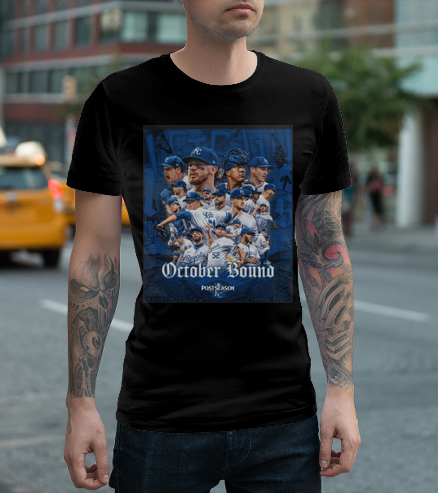 Kansas City Royals October Bound Postseason 2024 Fans Team Players Collage T-Shirt