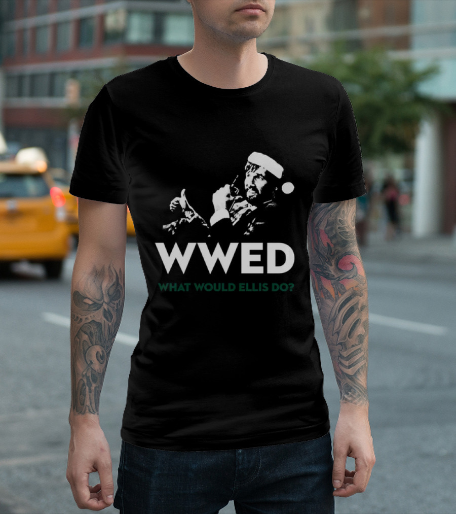 WWED What Would Ellis Do Christmas Edition Santa Hat T-Shirt